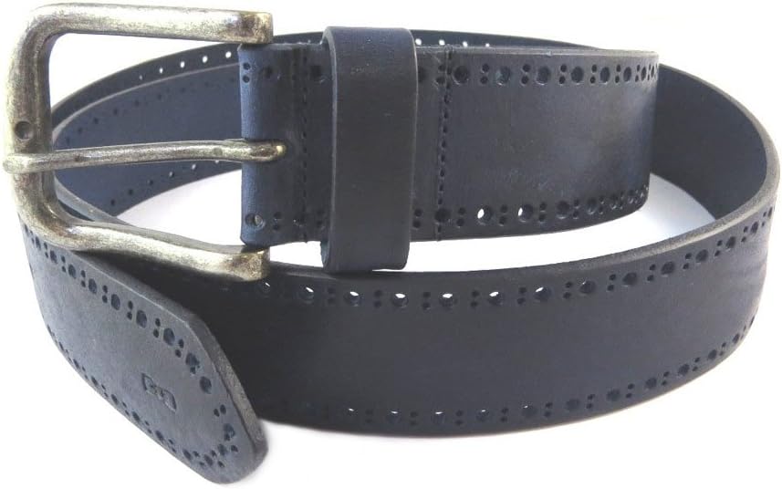 Leather belt 'Eden Park'marine - 110 cm (43.31'') 40 mm (1.57'').