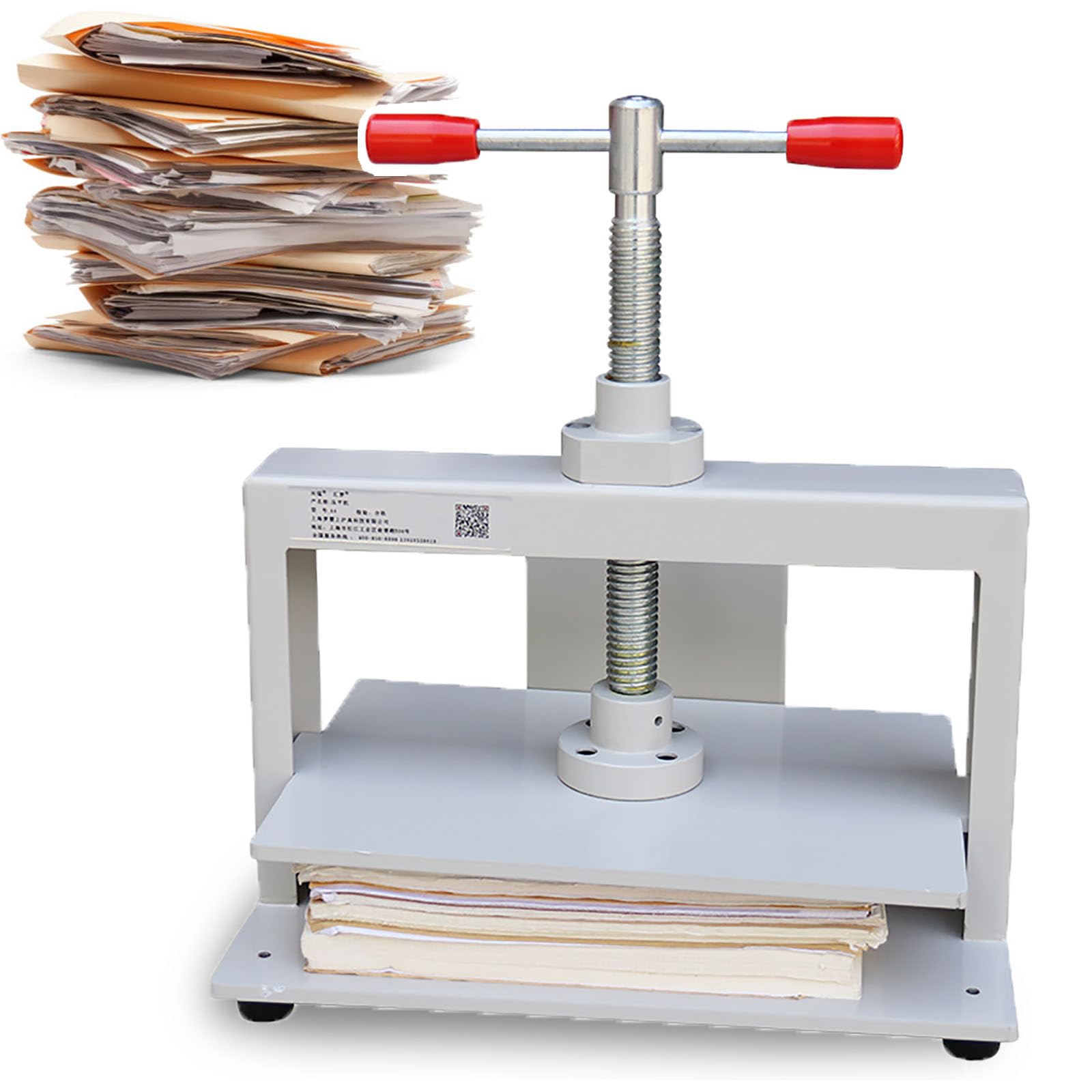 Prensa manual de libros para papeles A3, A4, A5, 14,5 cm de grosor, marco de acero, prensa plana para encuadernación de papel
