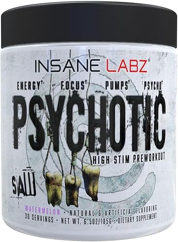 Miniatura 2 de Insane Labz Psychotic Saw y Bloodbath - Pila de refuerzo de óxido nítrico, aumenta la masa muscular, vascularidad, fuerza, energía, enfoque (sandía,