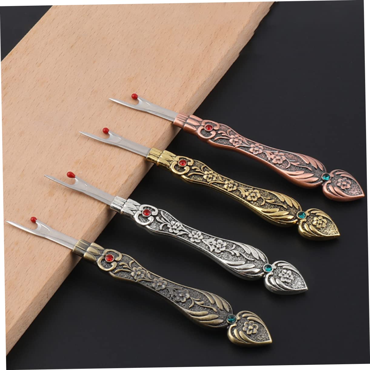 NUOBESTY 5 Piezas Desgarrador de costuras cortador de hilo herramienta de trenza herramienta de tejido desgarradores de hilo delicado quitar los puntos Accesorios Metal