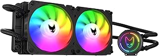 Oversteel – ZIRCON Refrigeración Líquida 240mm RGB, 2x Ventilador PWM 120mm RGB, TDP 200W, Compatible con Intel y AMD AM4, Color Negro