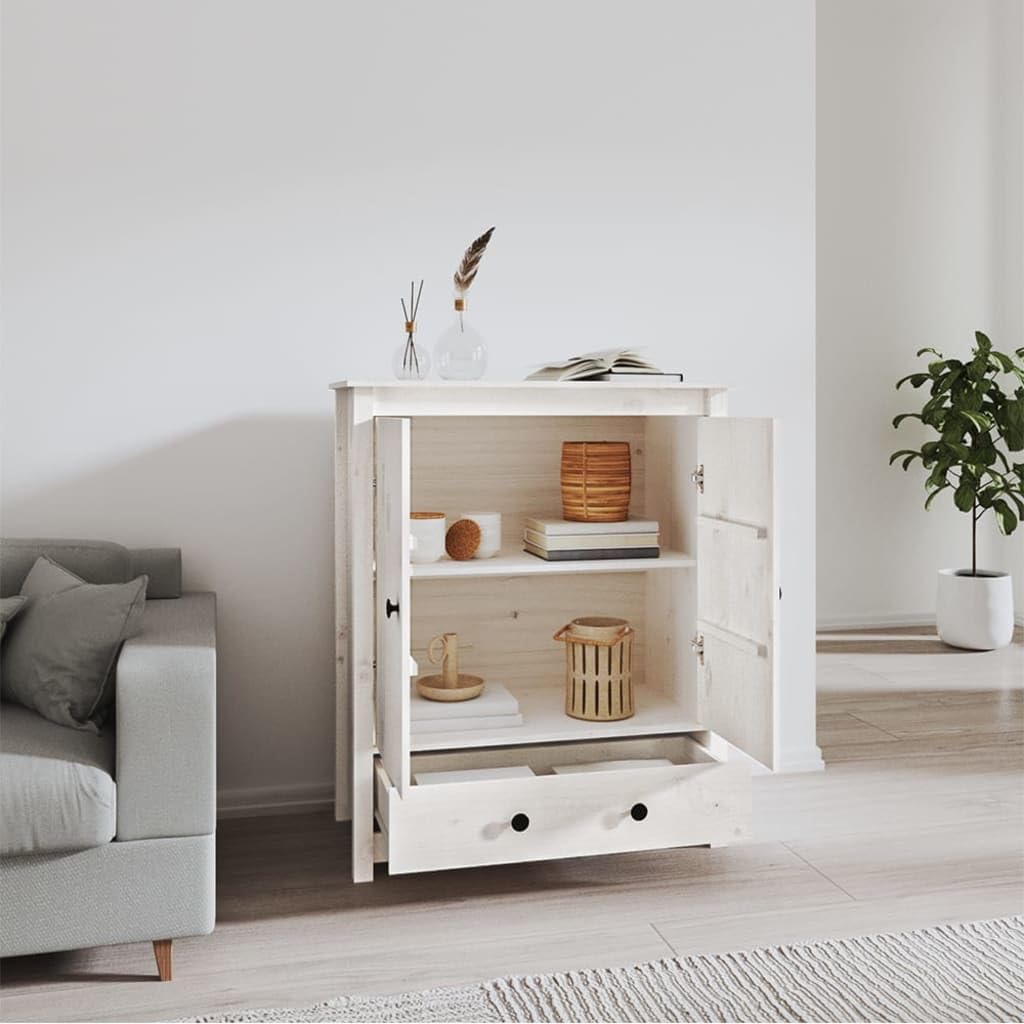 VidaXL Solid Pine Wood Highboard - 67x40x108.5cm, 6-Door Storage Cabinet For Living Room, Bedroom Or Office-742162