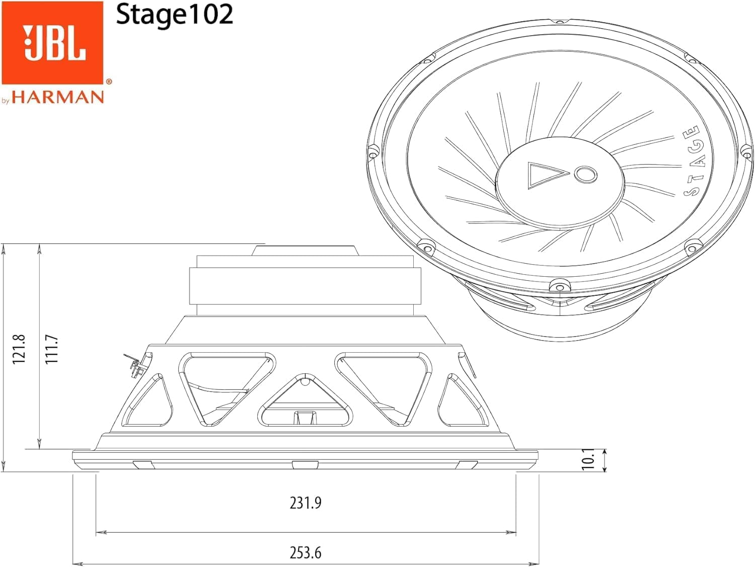 JBL Stage 102 10'' (25cm) Subwoofer/Bassteller, Schwarz