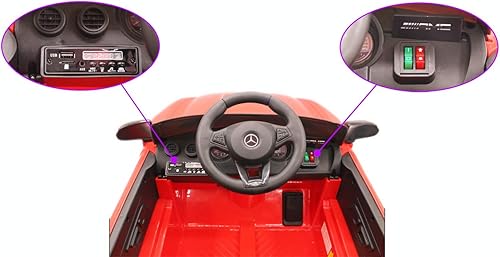 Miniatura 4 de Mercedes Benz AMG GTR - Vehículos motorizados para niños con control remoto, batería de 12 V, asiento de cuero, luces LED, suspensión de rueda,