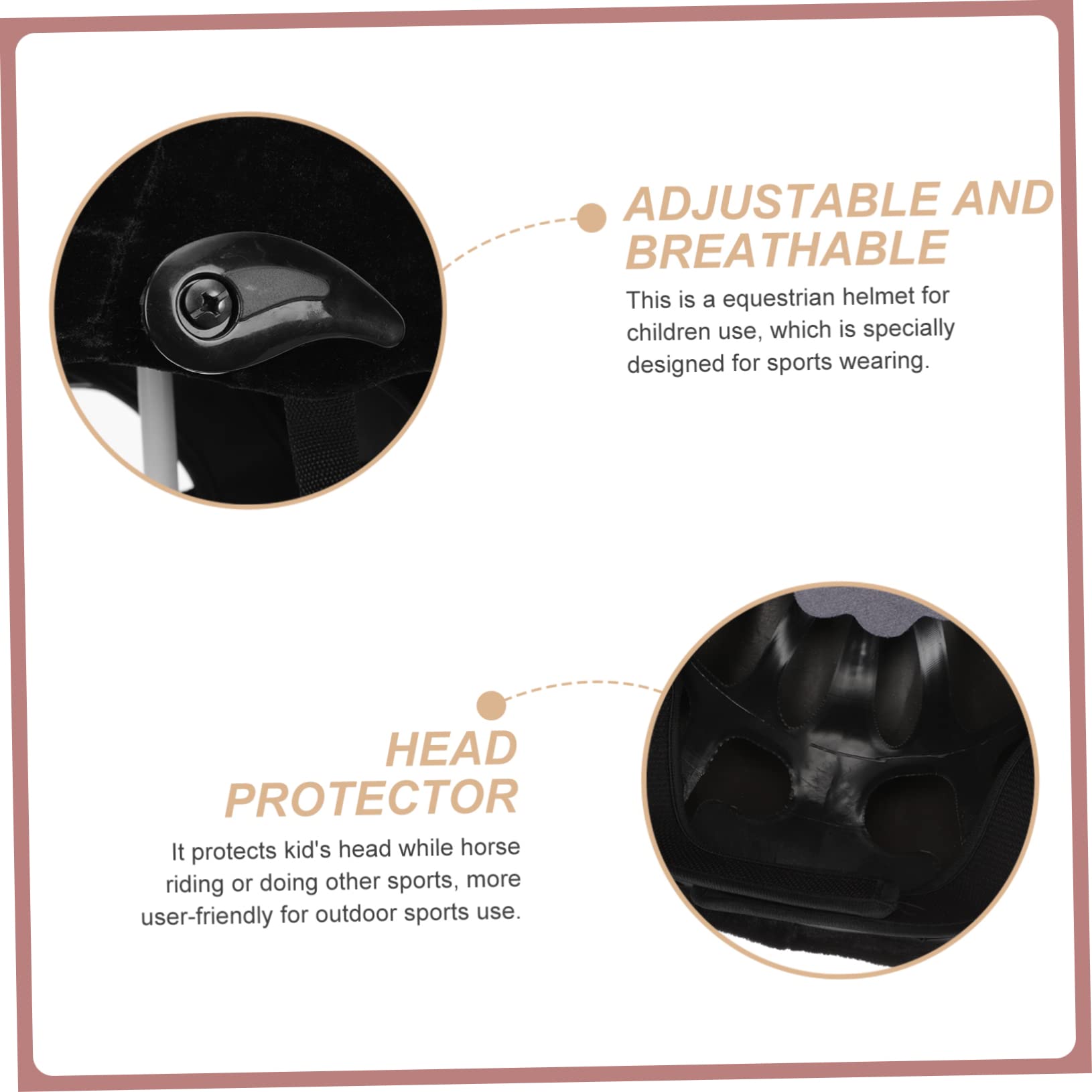WOONEKY Casco da Equitazione per Ragazzi Leggero in Polipropilene Protezione Completa, Fori di Ventilazione ai Bordi e Cinturino Regolabile per Scooter e Biking