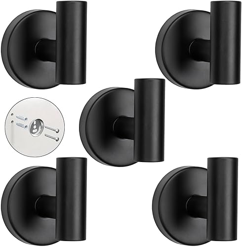 Miniatura 8 de TocTen Gancho para toalla de baño, fuerte gancho autoadhesivo para bata, acero inoxidable SUS 304 para pegar en la pared, gancho para ropa sin