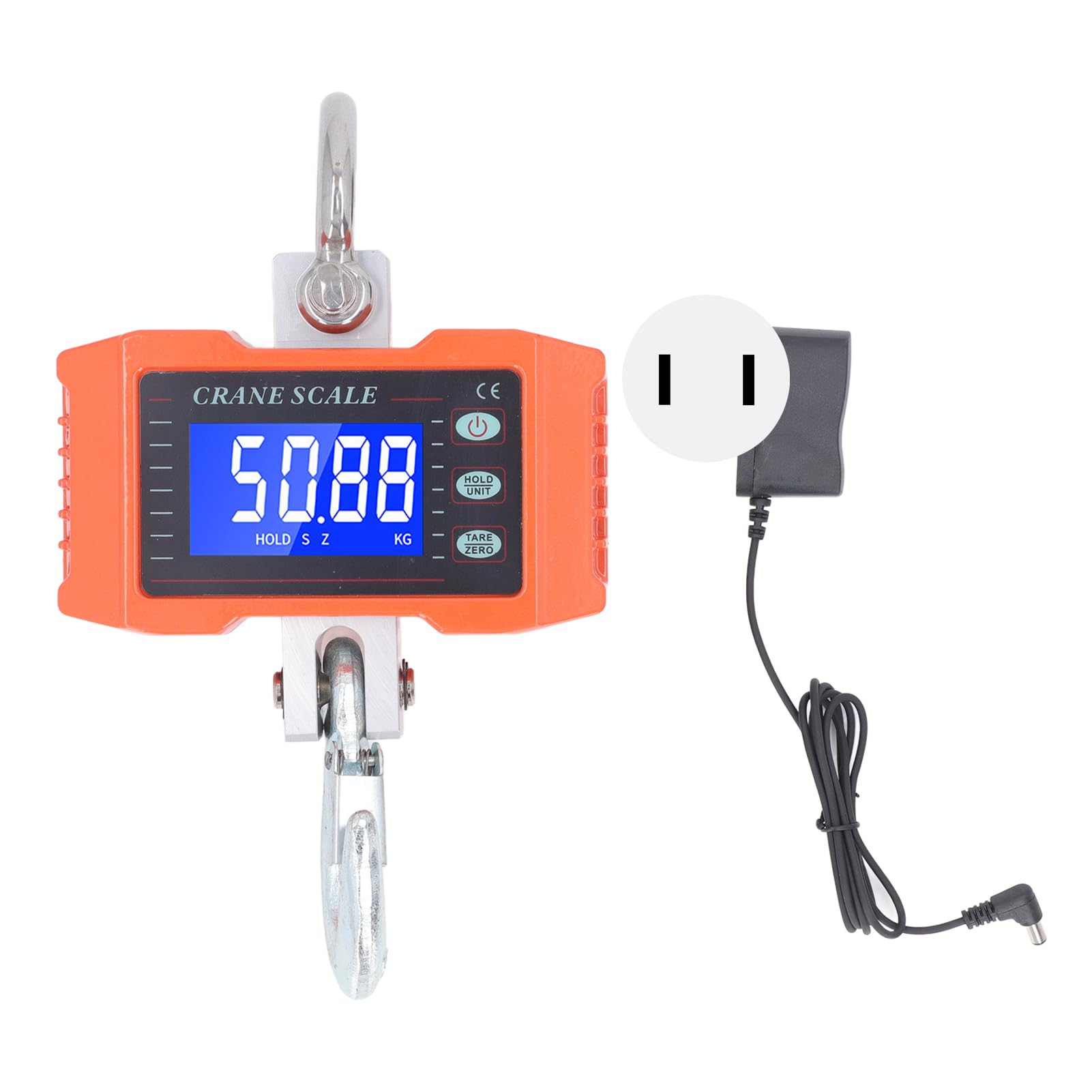 500KG Digital Hook Scale, Multifunctional Industrial Crane Scale with LCD Display, Peak Holding, Cumulative Weighing, Unit Switching for Warehouse, Dock, Luggage (US Plug 100-240V) : Industrial & Scientific