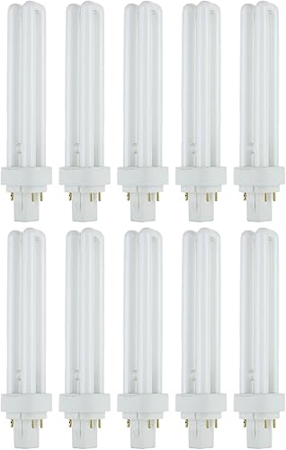 Miniatura 1 de Sunlite PLD26ESP65K10PK 6500K Luz diurna fluorescente 26W PLD doble en forma de U doble tubo CFL bombillas con 4 pines G24Q-3 base (paquete de 10)