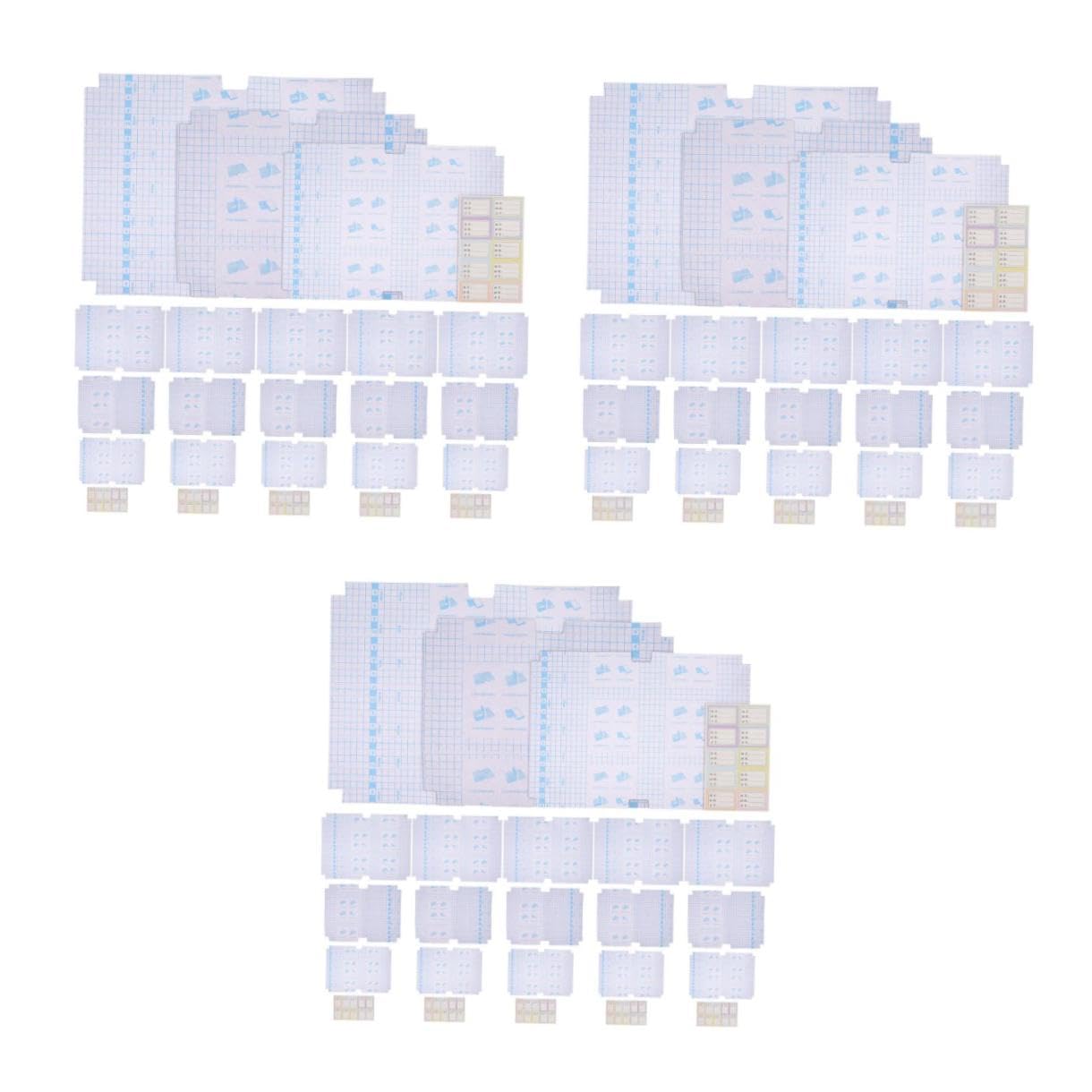 LALAFINA 3 Ensembles Couverture De Transparent Autocollante Ensemble Pour Protection De Manuels Scolaires Et À Usure Facile À Installer Pour Étudiants Et Écoles 30 Pièces * 3