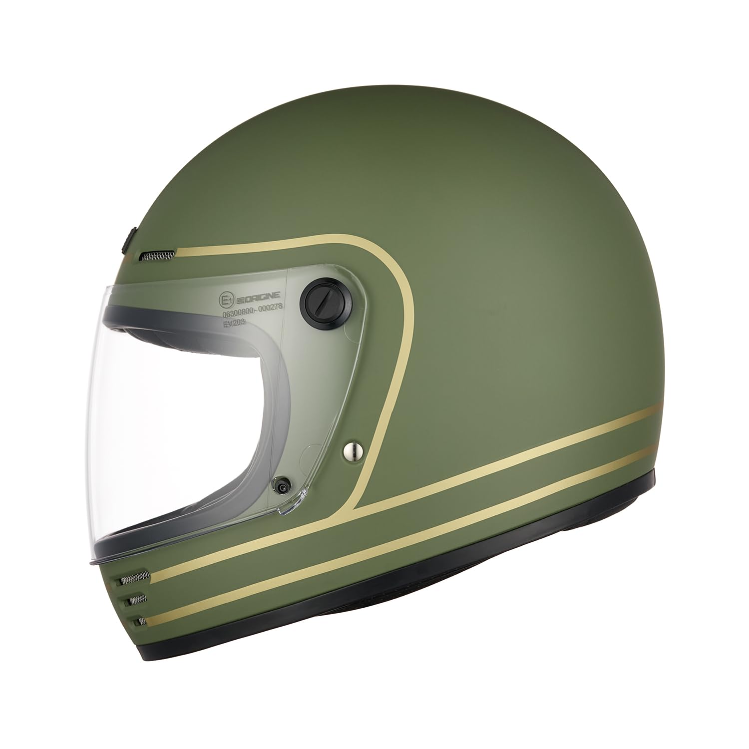 ORIGINE Casco Integral para Motocicleta, Casco Retro Vintage con Visera ECE