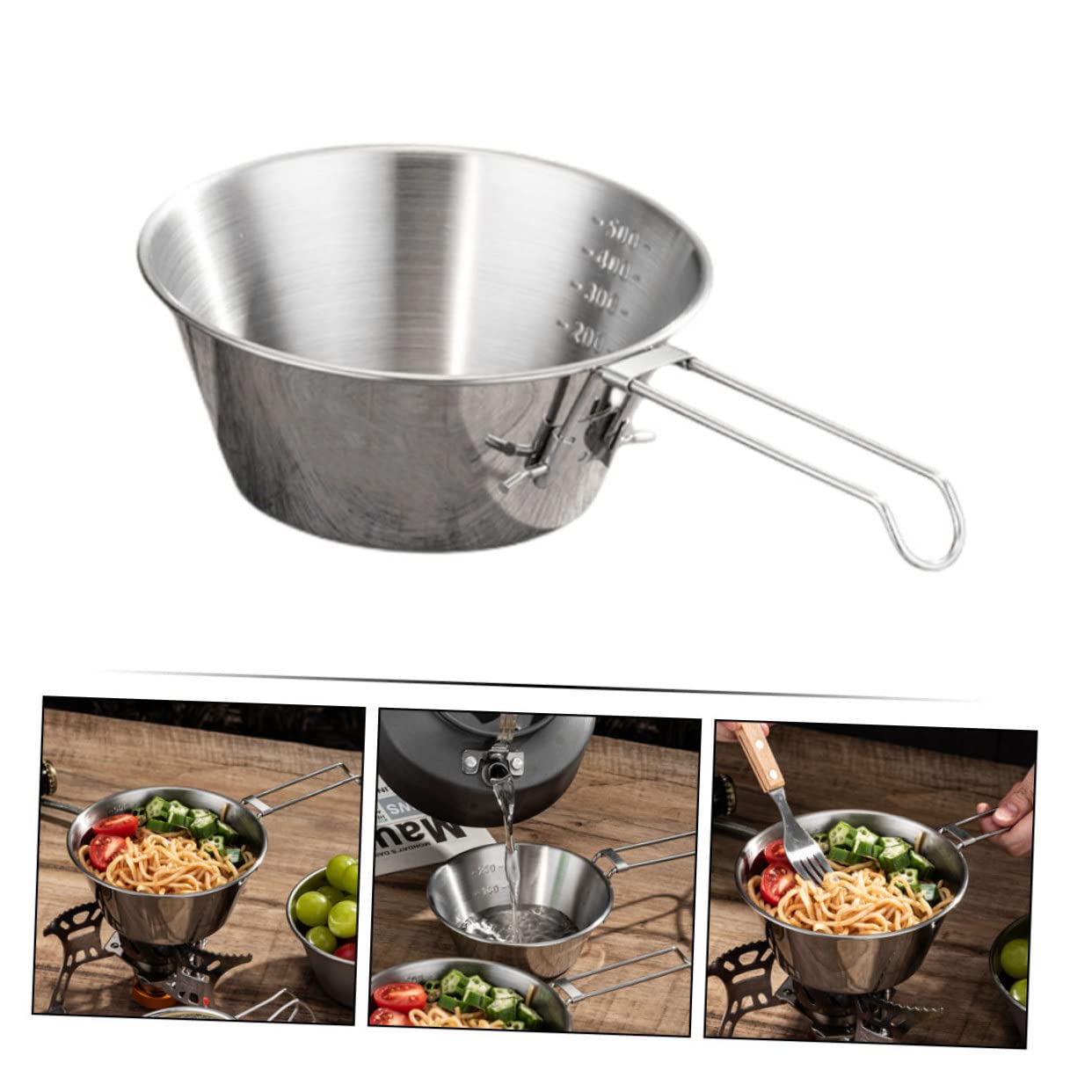 Toyvian Camping Geschirrset Faltbare Schalen mit Tragetasche für Picknick BBQ und Outdoor Aktivitäten Spülmaschinenfest und Handlich