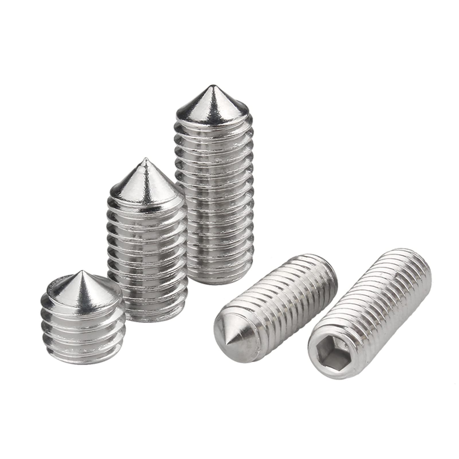 M6 x 16mm 20 Pcs Stożek Punkt Śruby dociskowe Stal nierdzewna 304 Gniazdo sześciokątne Wkręty Szpiczasta końcówka Allen Pokrętło