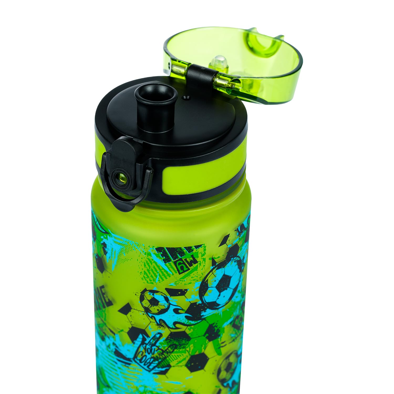 Baagl Kinder Trinkflasche Auslaufsicher Wasserflasche 500ml, Schule und Sport Flasche für Jungen Mädchen Tritan (Football Game)