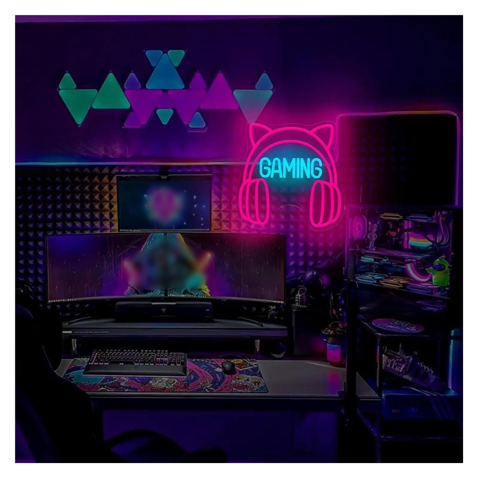 Insegna al Neon Insegna Al Neon A Con Scritta Gamer Girl Gaming, Per Soggiorno, Sala Giochi, Camera Da Letto, Decorazione Per Compleanno 32.5x32.5cm