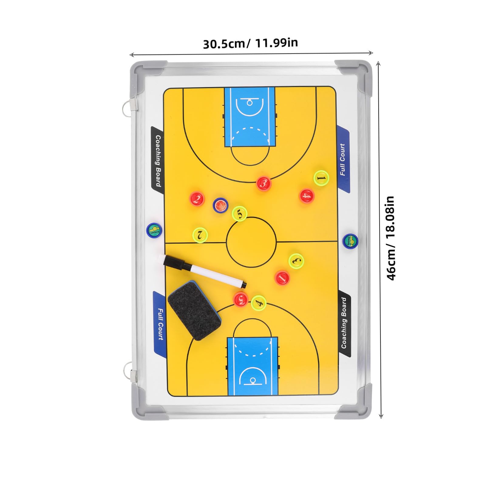 Gatuida Pizarra De Baloncesto para Entrenadores Estructura De Aleación De Aluminio Pizarra Blanca Colgante para Entrenamiento Enseñanza y Preparación De Partidos con Diagramas De Jugadas d