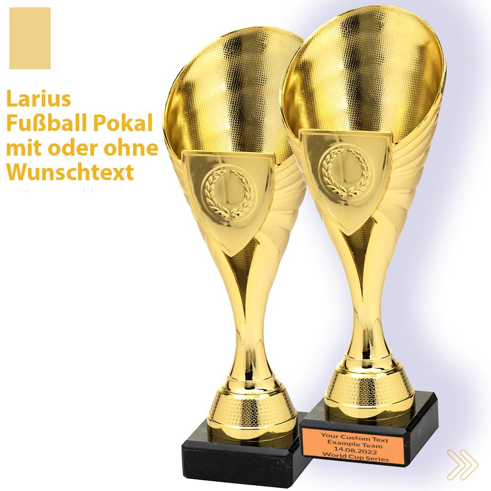 Larius Coppa (21 cm, 220 g), elegante trofeo universale con base in marmo, personalizzabile, ideale per sport, scuola, concorsi e premi - B1