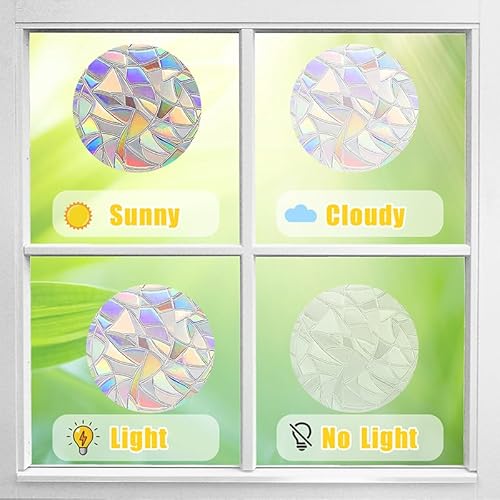 Oofwaapo BUTTERFLY-CLING Anti-Collision Window Clings For Glass Window - 28 Pcs Butterfly Rainbow Window Stickers Non Adhesive Prismatic Vinyl Decals thumb #3