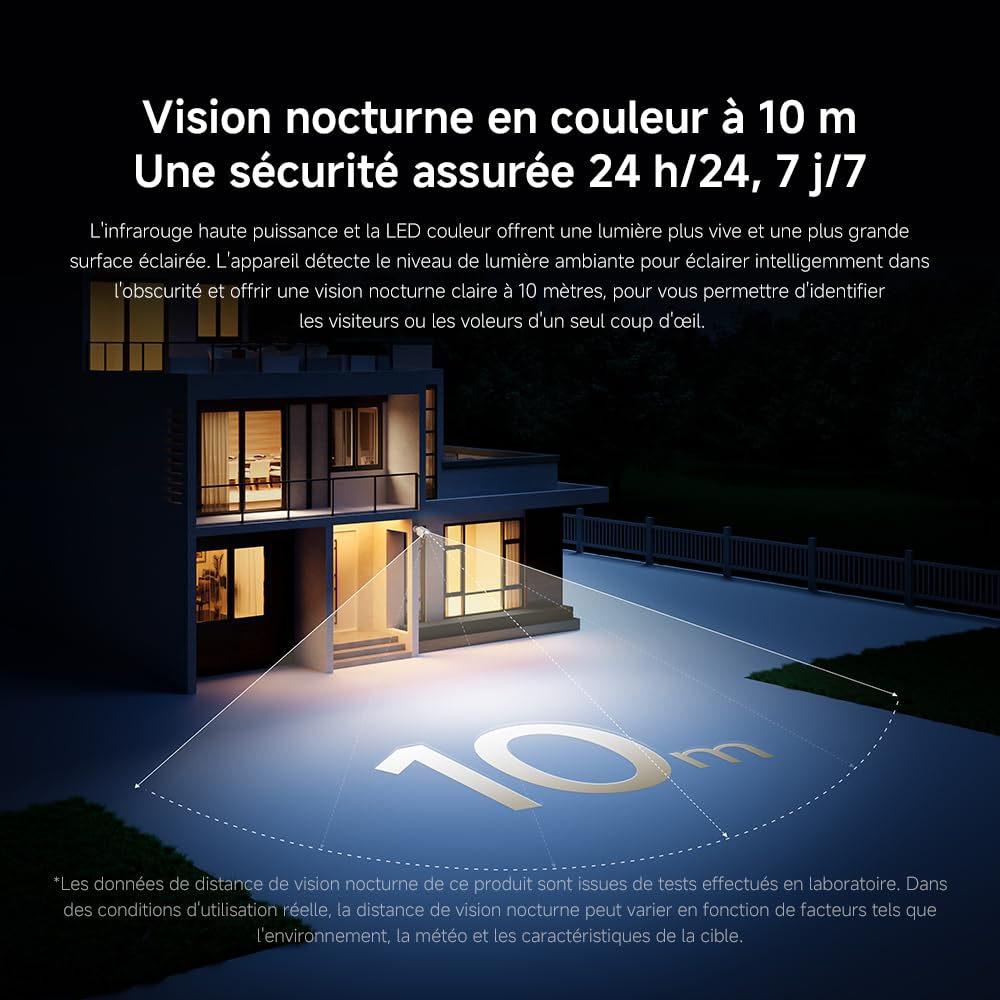 XIAOMI Outdoor Camera BW300 | Qualité 2K Super HD | Vision Nocturne Couleur & Sirène | Caméra de Surveillance Étanche IP67 & Détection IA