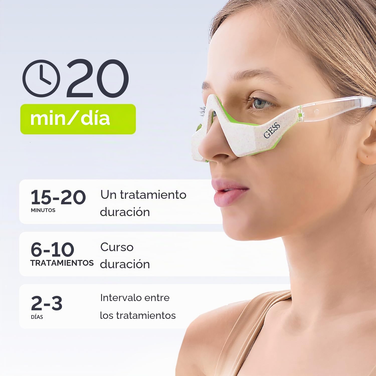 GESS Kuper - Gafas de microcorriente con 3 modos de intensidad, recargables, antienvejecimiento, levantamiento de la piel del contorno, microcorrientes faciales, estiramiento facial y antiarrugas