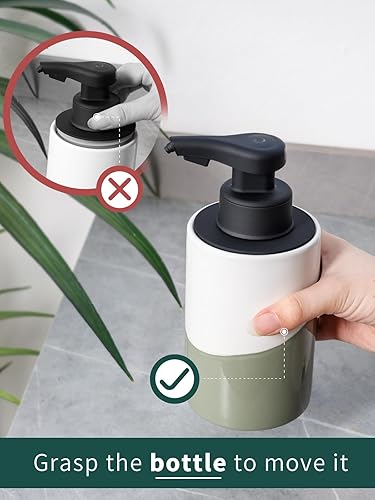 Miniatura 8 de BosilunLife Dispensador automático de jabón de cerámica para manos libres con bomba impermeable, dispensador de jabón eléctrico inteligente