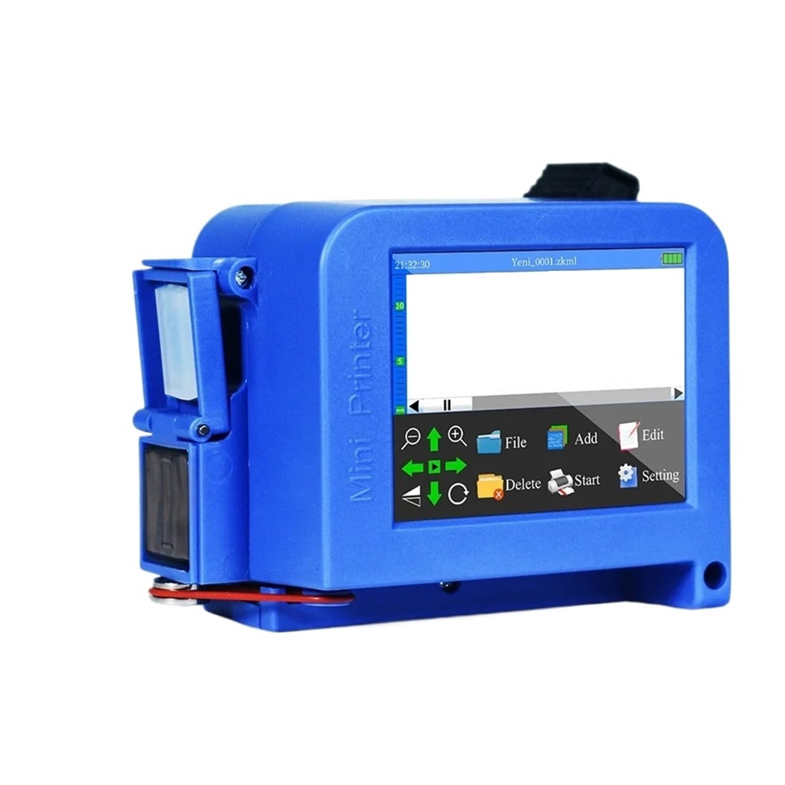 MYUYEE 2.8'' Mini Handheld Inkjet Printer With 12.7Mm Nozzle For Barcode Batch Number Expiry Date Mini Printer Portable On Any Surfaces (Blue Non Cartridge)