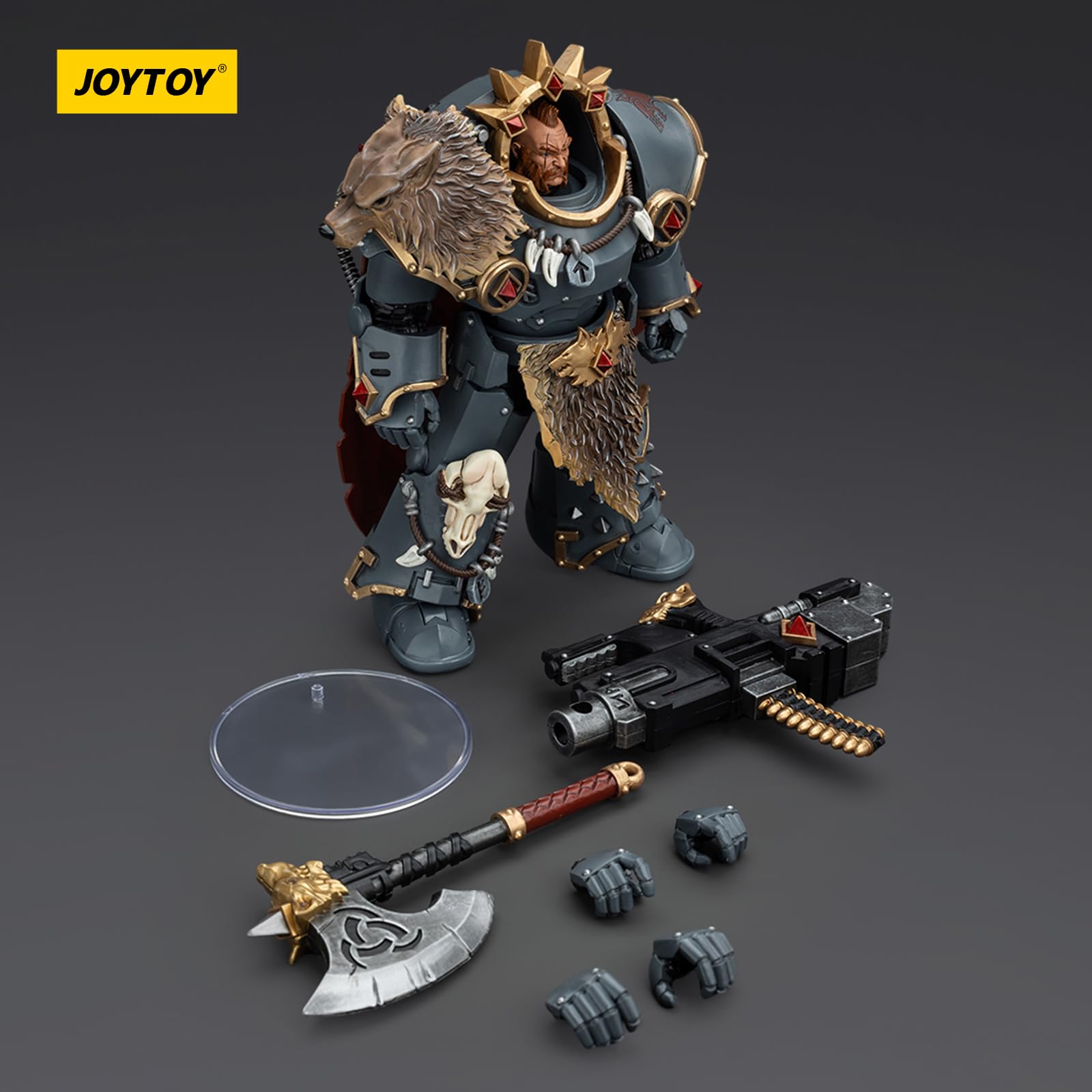JOYTOY Warhammer 40k Space Wolves, 1/18 Space Wolves Hvarl Red
