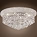 Bagel Design 6 Light 14" Chrome Flush Mount with Clear Asfour Crystals