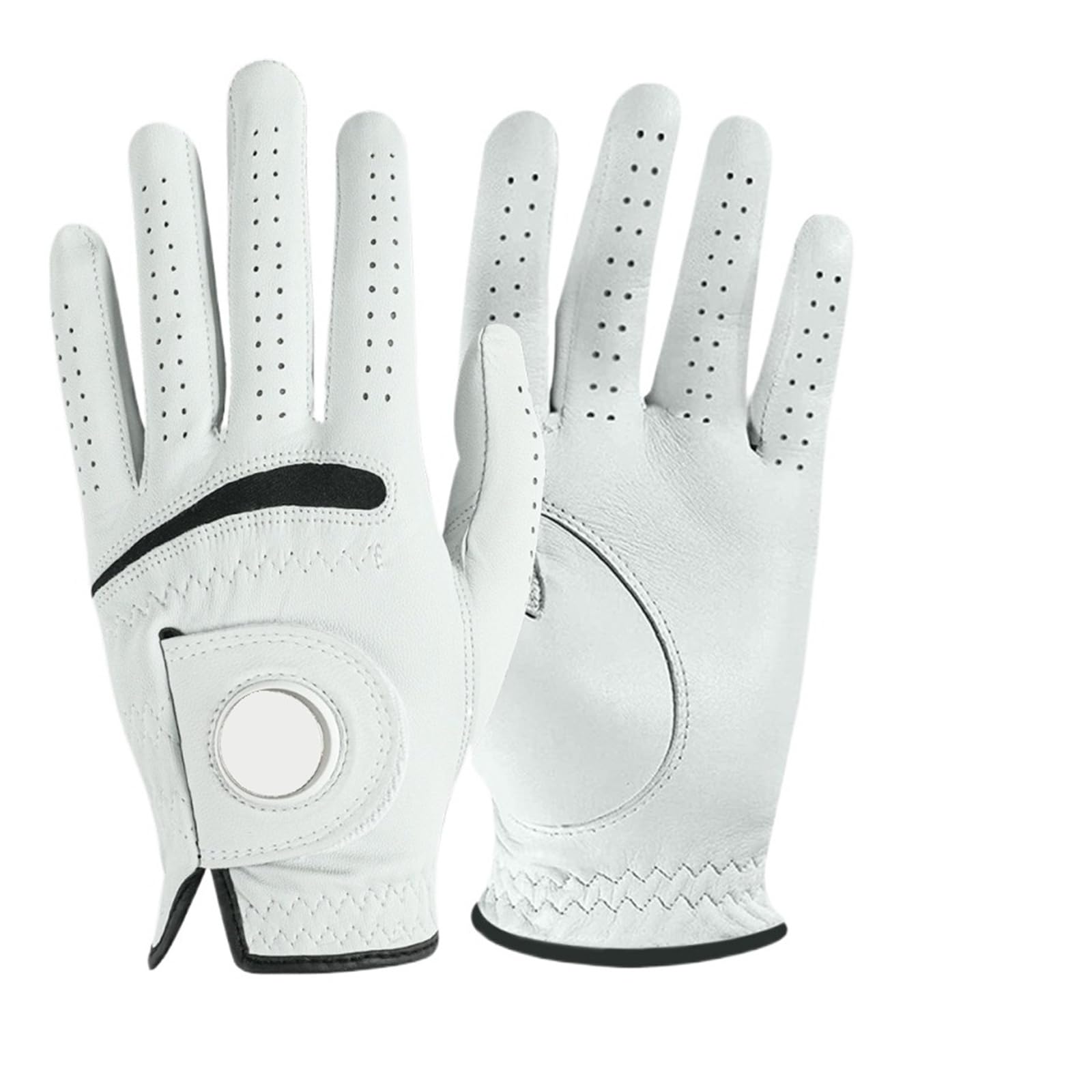 Générique Compatible avec 3 Gants de Golf Cabretta en Cuir for Hommes, Main Gauche Droite, poignée résistante aux intempéries avec marqueur de Balle SM ML L XL