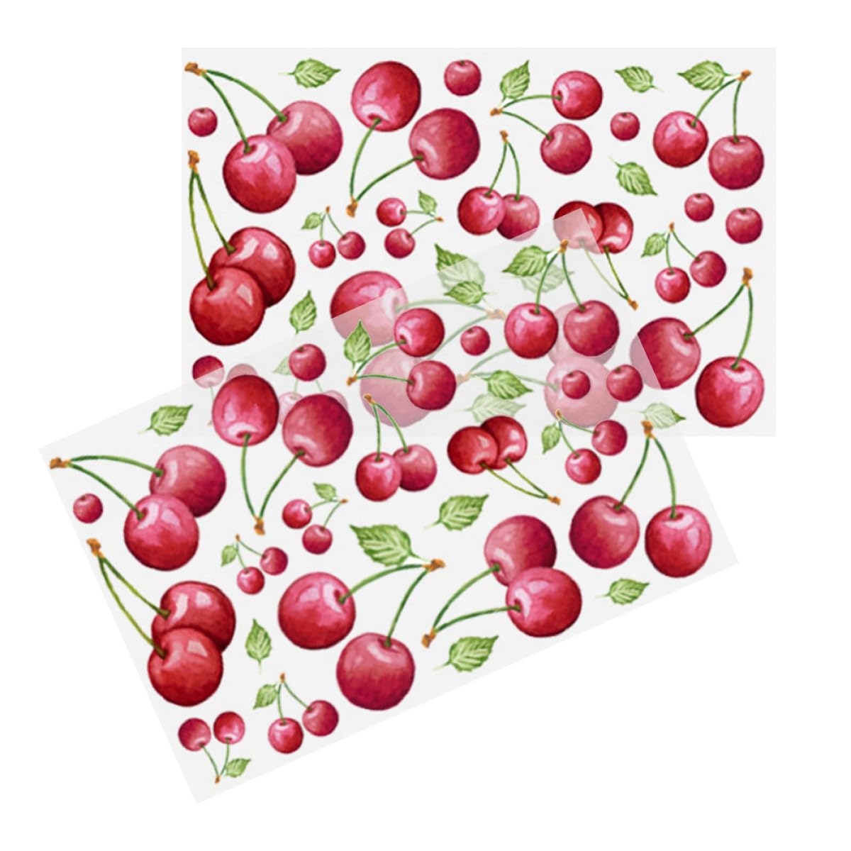 Sticker mural cerise en PVC Veemoon : lot de 2 décors autocollants amovibles de 30x20 cm