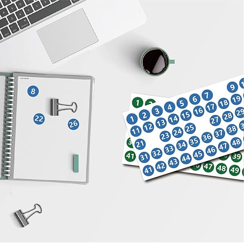 Miniatura 4 de 12 hojas de 600 calcomanías de vinilo para números, de 1 a 50 etiquetas de números consecutivos, calcomanías de inventario autoadhesivas