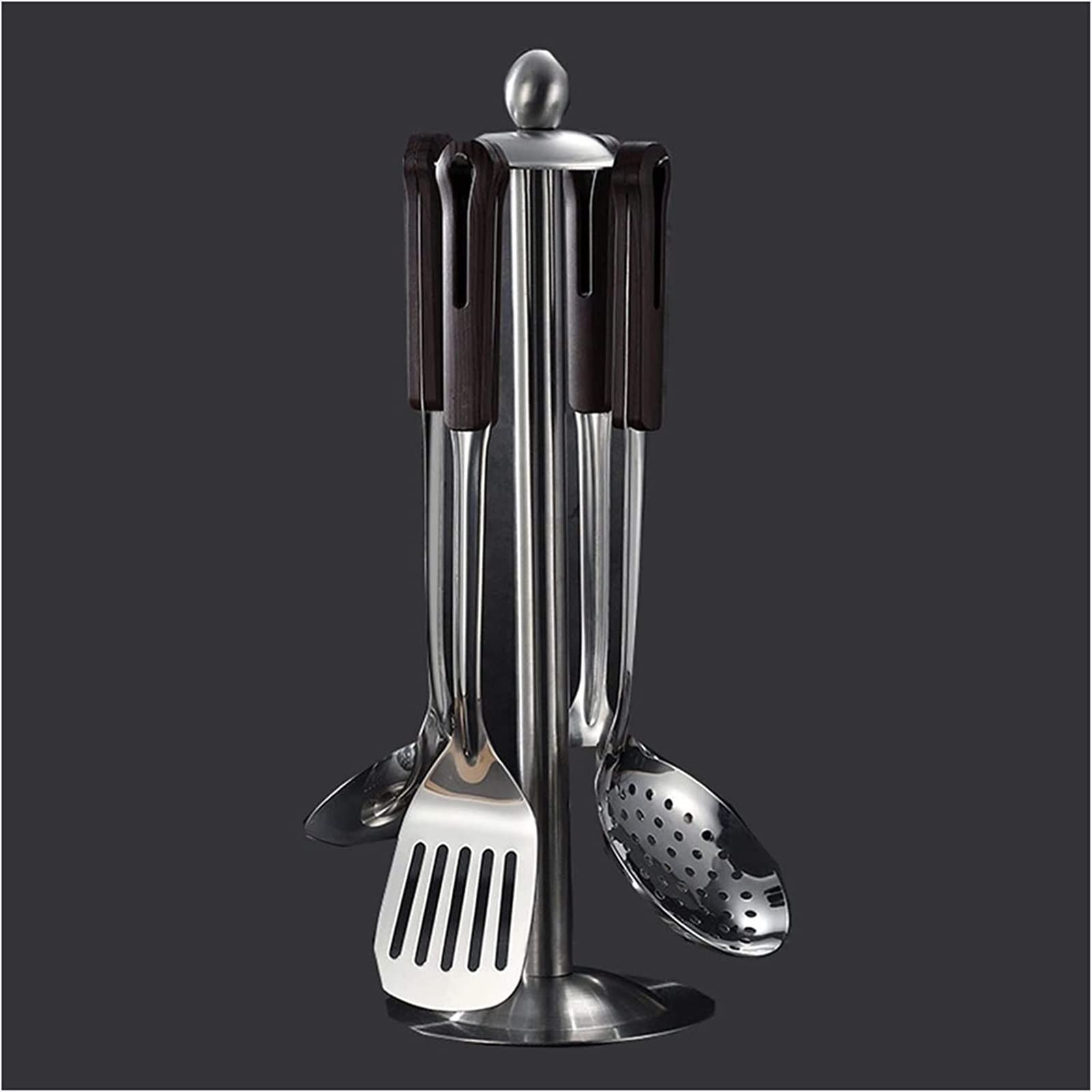 Espátula De Acero Inoxidable con Mango De Veta De Madera, Cuchara para Sopa, Pala para Freír, Colador, Utensilios De Cocina, Juego De Cocina para El Hogar