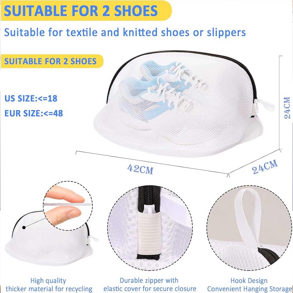 Sacca Lavascarpe Per Lavatrice - 2 Sacche In Rete Con Cerniera Per Proteggere Le Scarpe In Lavatrice - Foto 8