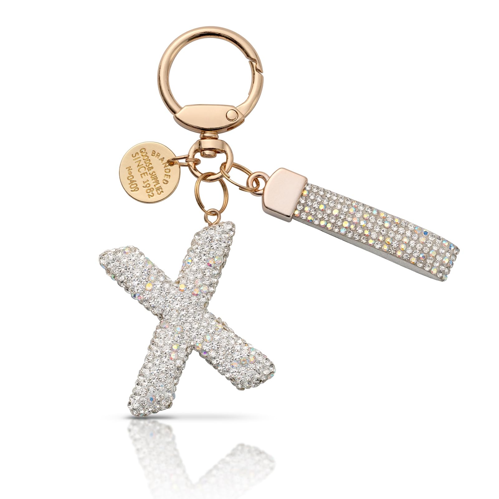 MORSUNBELA Portachiavi ragazza portachiavi lettera portachiavi glitter strass portachiavi donna