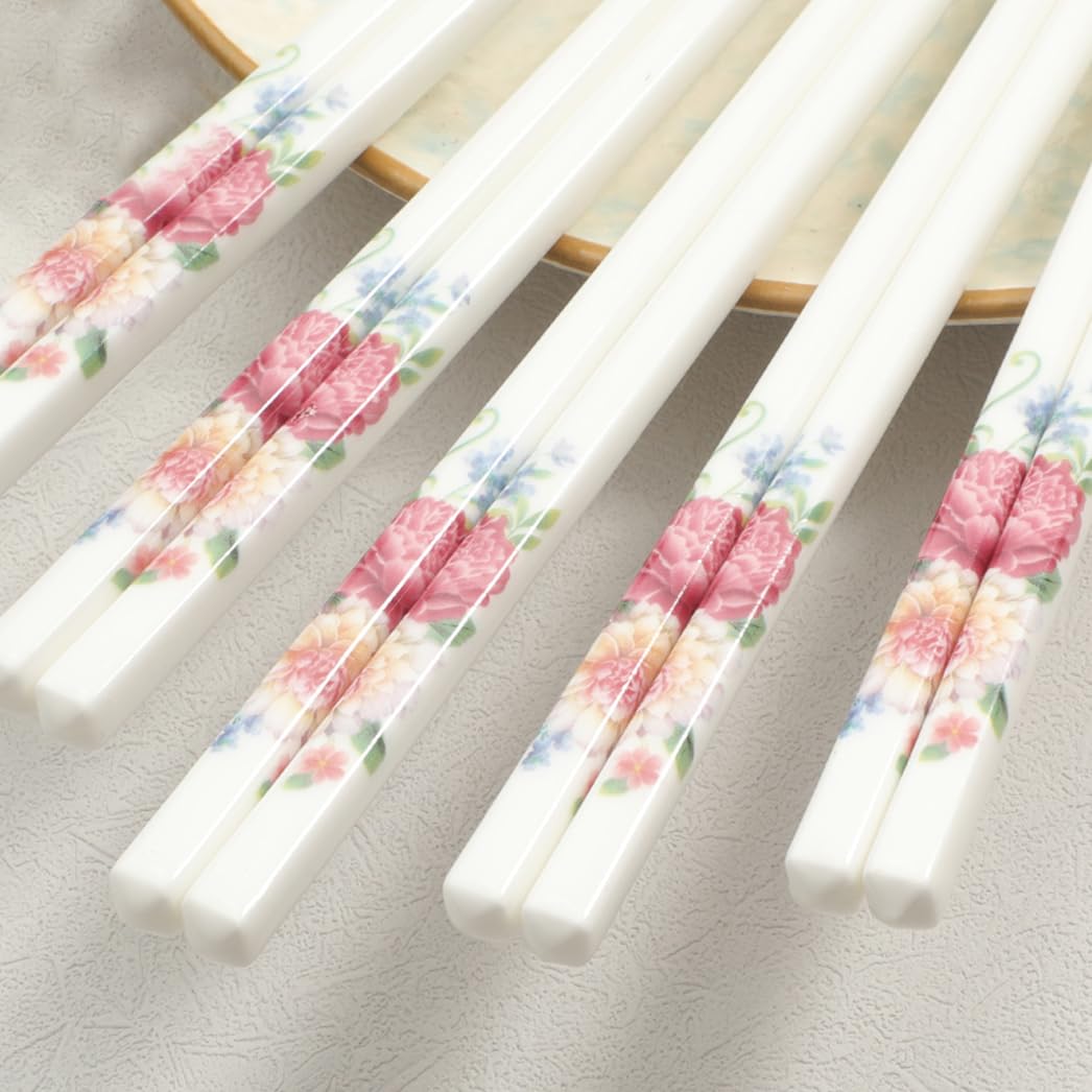 Jeu de baguettes, Coffret cadeau de baguettes réutilisables avec étui, en céramique d'os haute qualité x 10 paires