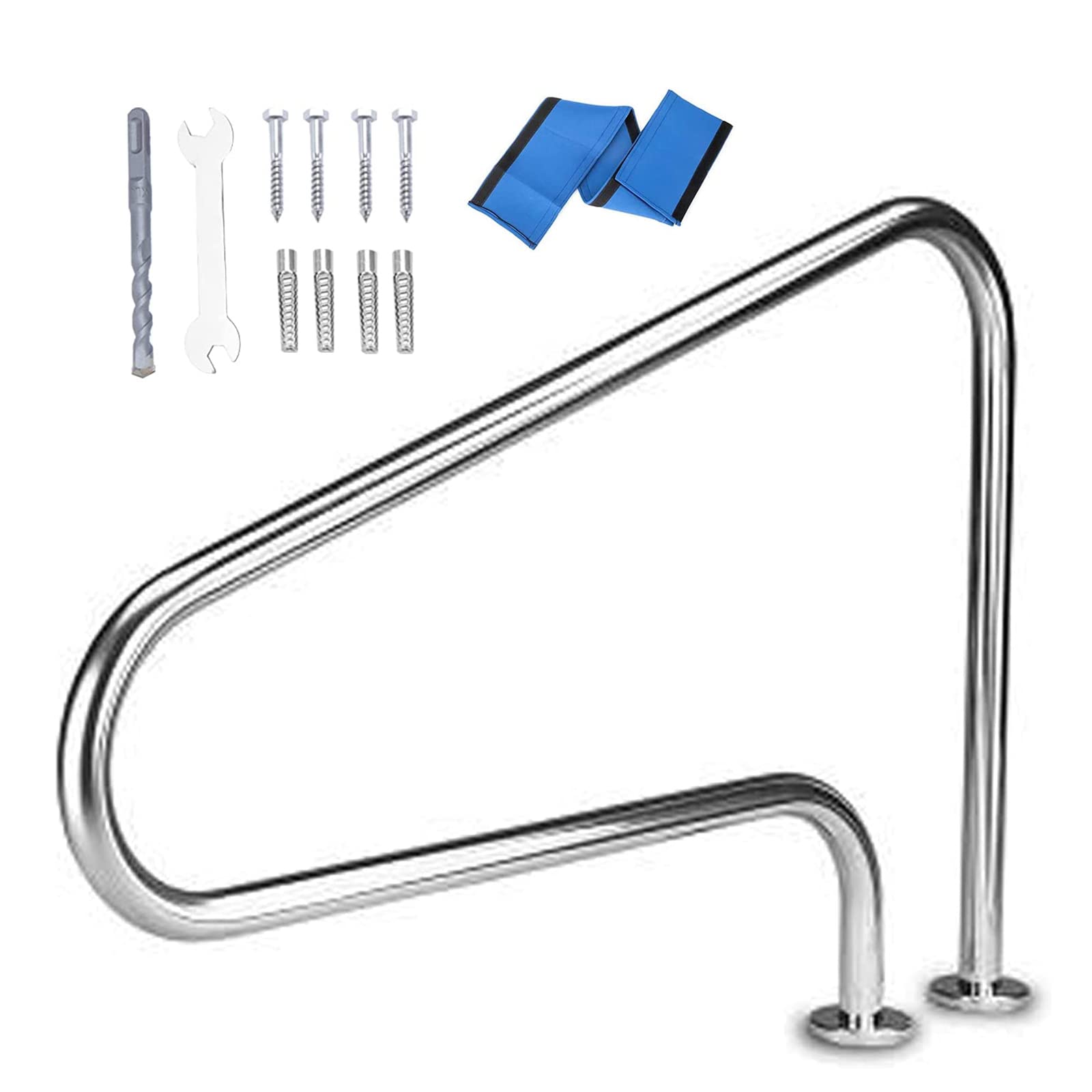 Swimming Pool Safety Hand Rail Swimming Pools Handrails for Inground Pool, Pool Safety Handrail with Quick Mount Base, Stainless Steel Pool Railing, Easy Mount Hand Grab Rail