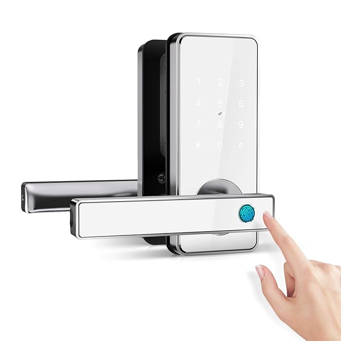 Buy [2021 Update] Ruveno Fingerprint Door Lock, Smart Lever Door Lock