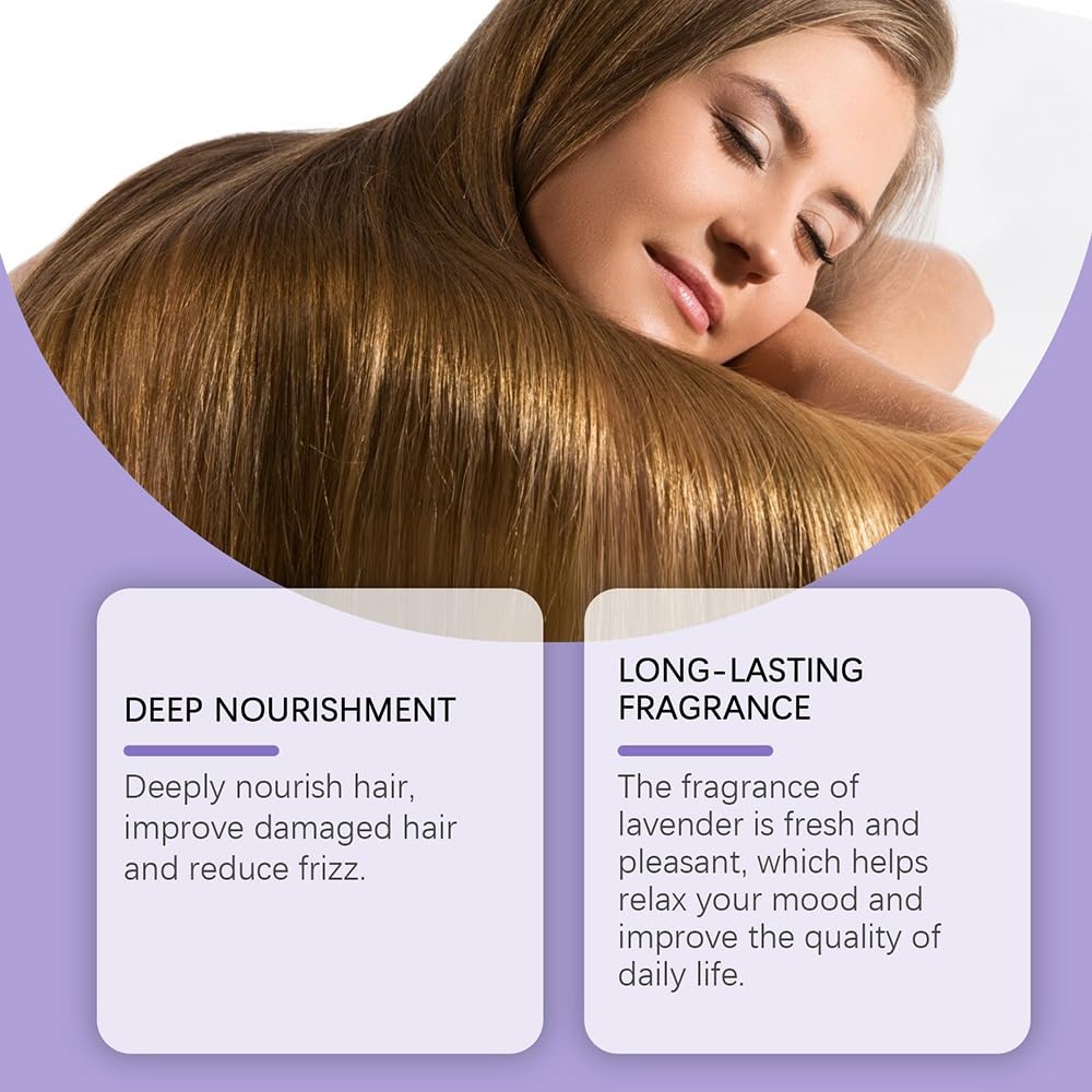 Shampoo nutriente for capelli alla fragranza di lavanda, detergente detergente delicato non irritante for ciocche luminose idratate e setose