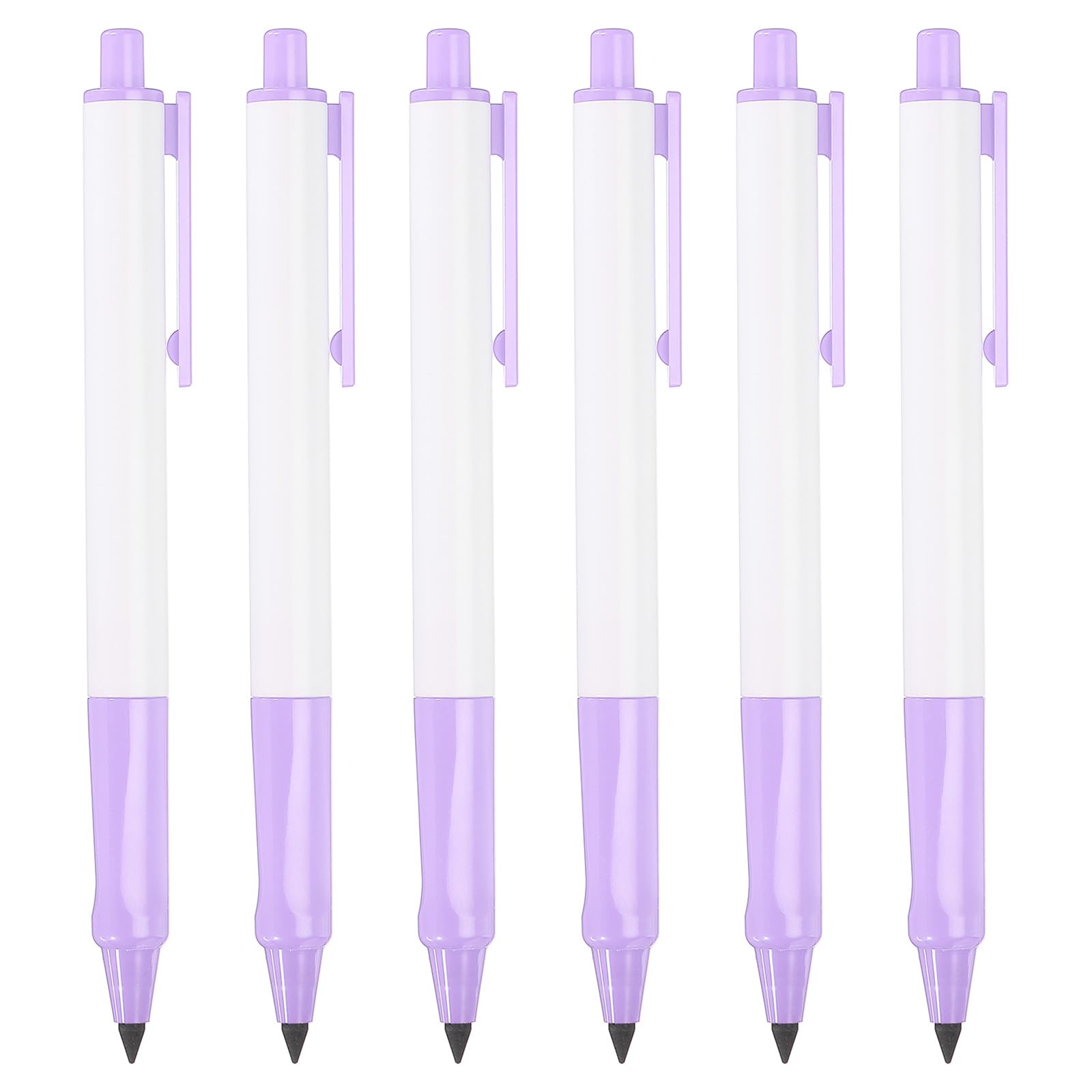 PATIKIL Inkless Pencil, 6 Pack Eternal Pencil Forever Pencils Replaceable Nib Magic Pencils for Writing Drawing Office Supplies Purple