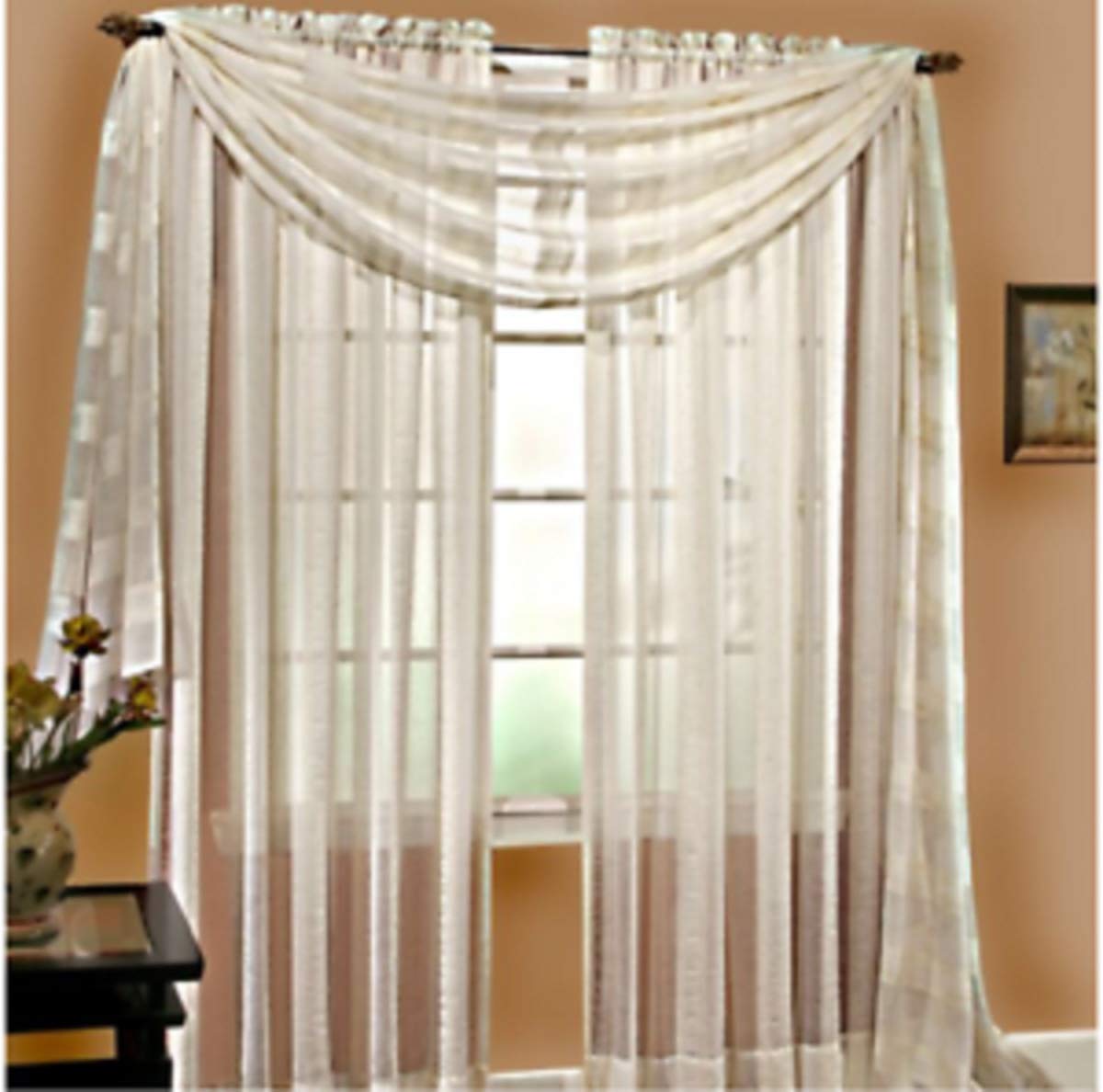 Style Master Linen Sheer 63-INCH Pocket Window Panel in Ivory