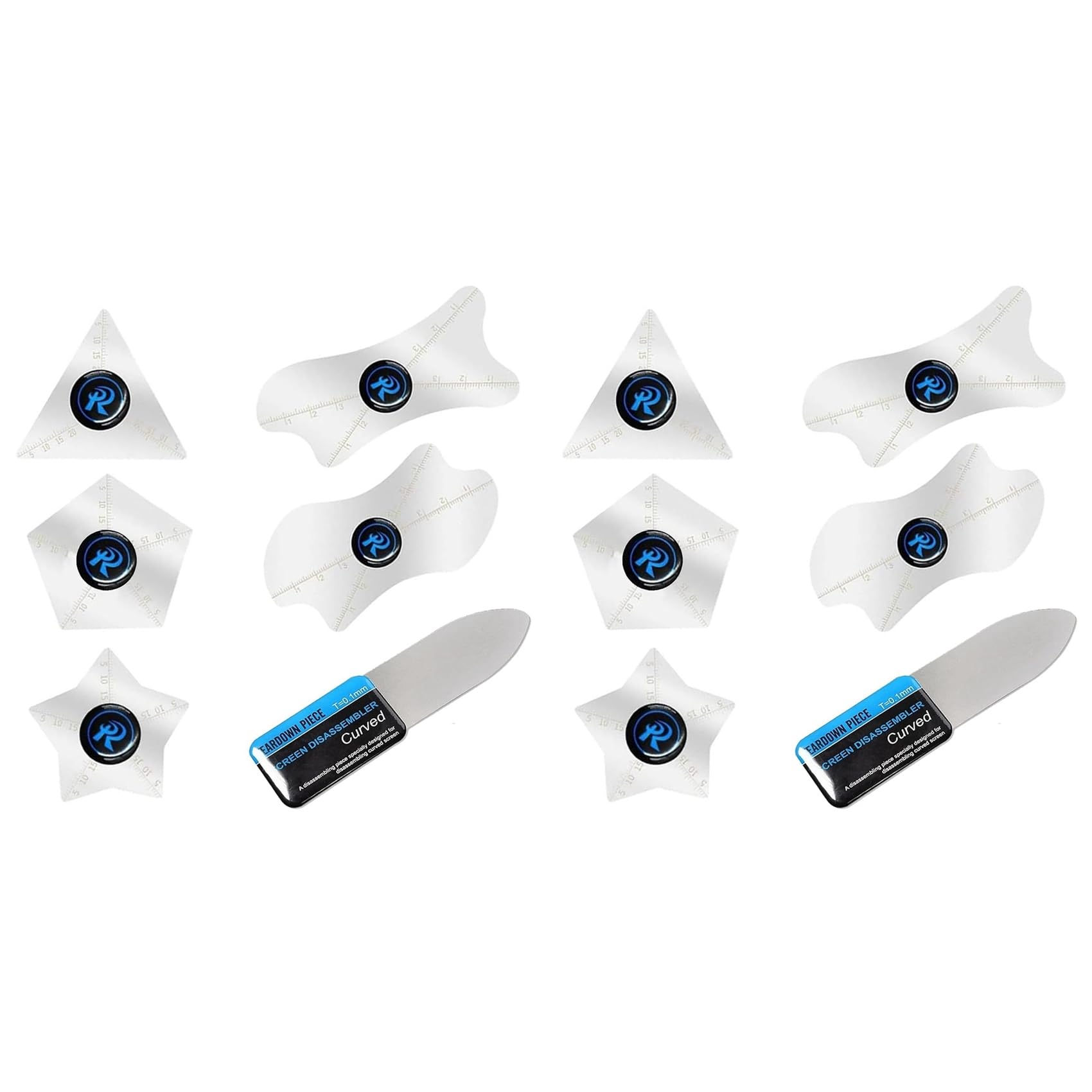 Jnchdghwa As Shown 12Pcs Ultra-Thin 0.1Mm Professional Stainless Steel Curved Spudger Pry Blade Repair Opening Tool