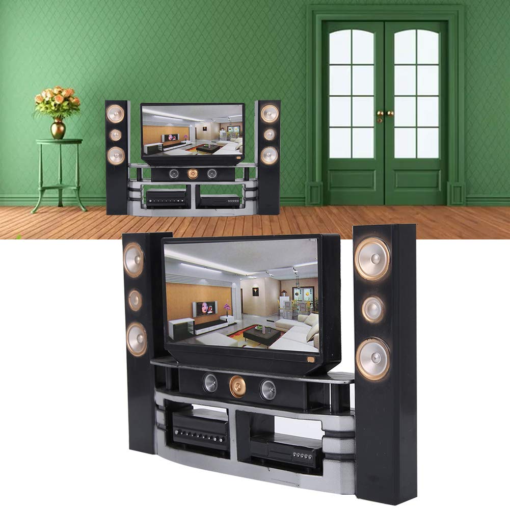 Miniature Television Cabinet Furniture Set for Dollhouse,Plastic,20.5x3x13.7cm,Suitable for 11.5in 30cm Dolls - Image 4