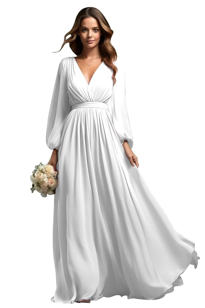 Amazon.com: Bestluckw Long Sleeve Bridesmaid Dresses for