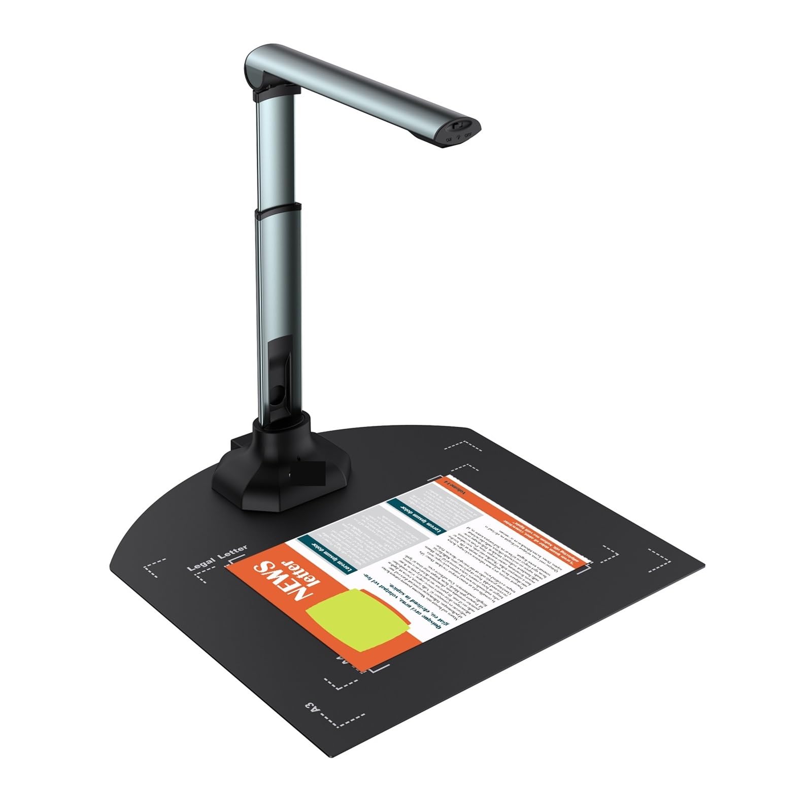 Przenośny skaner, Przenośny skaner książek z przedłużaczem Kamera dokumentacyjna USB o rozdzielczości 12 MP, zoom OCR dla laptopa w formacie A3/A4 Narzędzie do malowania konferencji internetowych