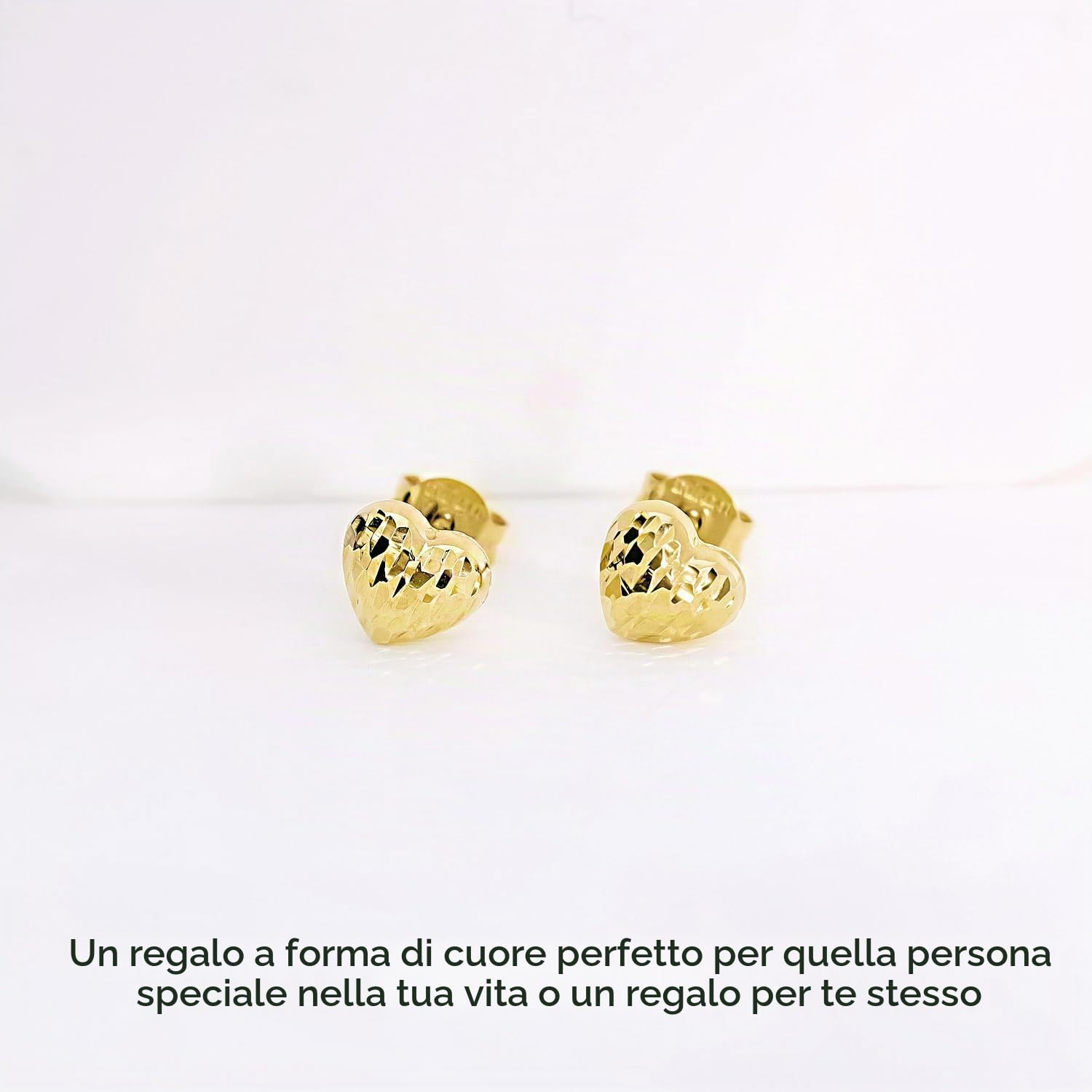 Lucchetta Orecchini Donna Cuore Anatomico Bombato Oro