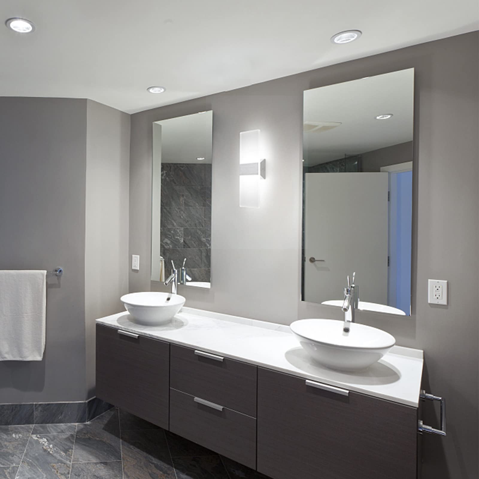 4 Pezzi LED Lampada da Parete Interno 12W Bianco Freddo, Moderno Applique da Parete Interni, Lampada a Muro in Acrilico Perfetto per Soggiorno Corridoio Bagno Le Scale Luce Notturna