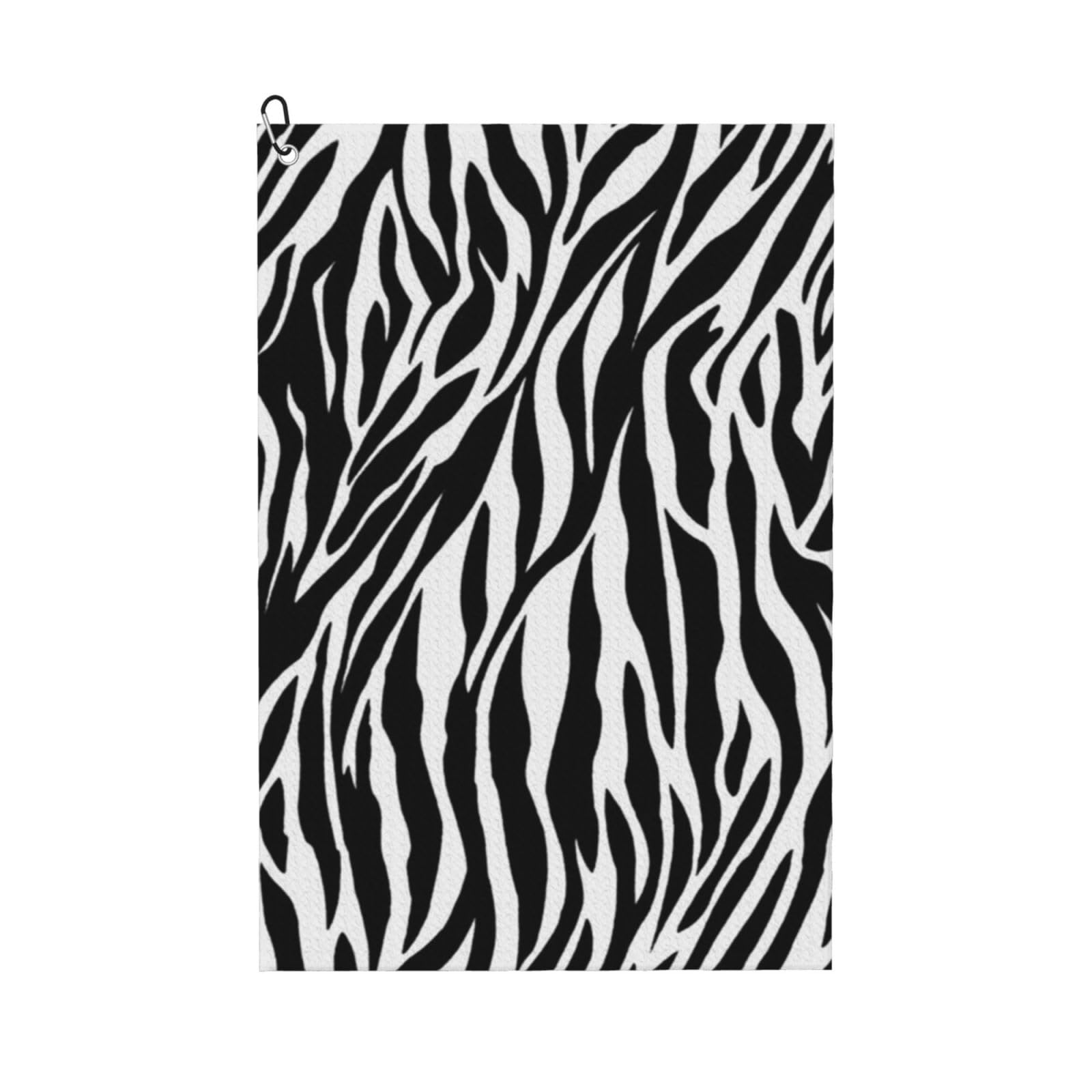 Hnnkloy Zebra Print, 16x24 in Portable Waffle Golf Towels with Carabiner Clip for Golf Bag
