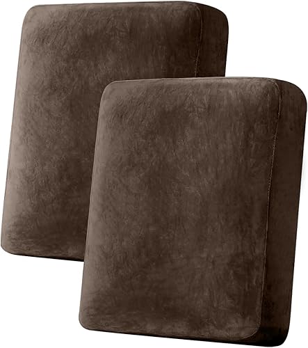 Miniatura 9 de Funda para sofá, funda de cojín de terciopelo elástico de 2 piezas, funda elástica lavable para asiento o respaldo, fundas de asiento de sofá para