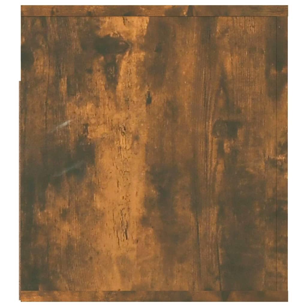 Ścienny stolik nocny, dąb wędzony, materiał drewnopochodny, 50 x 36 x 40 cm, z miejscem do przechowywania, szufladą i półką, do sypialni, salonu, pokoju dziecięcego i pokoju gościnnego