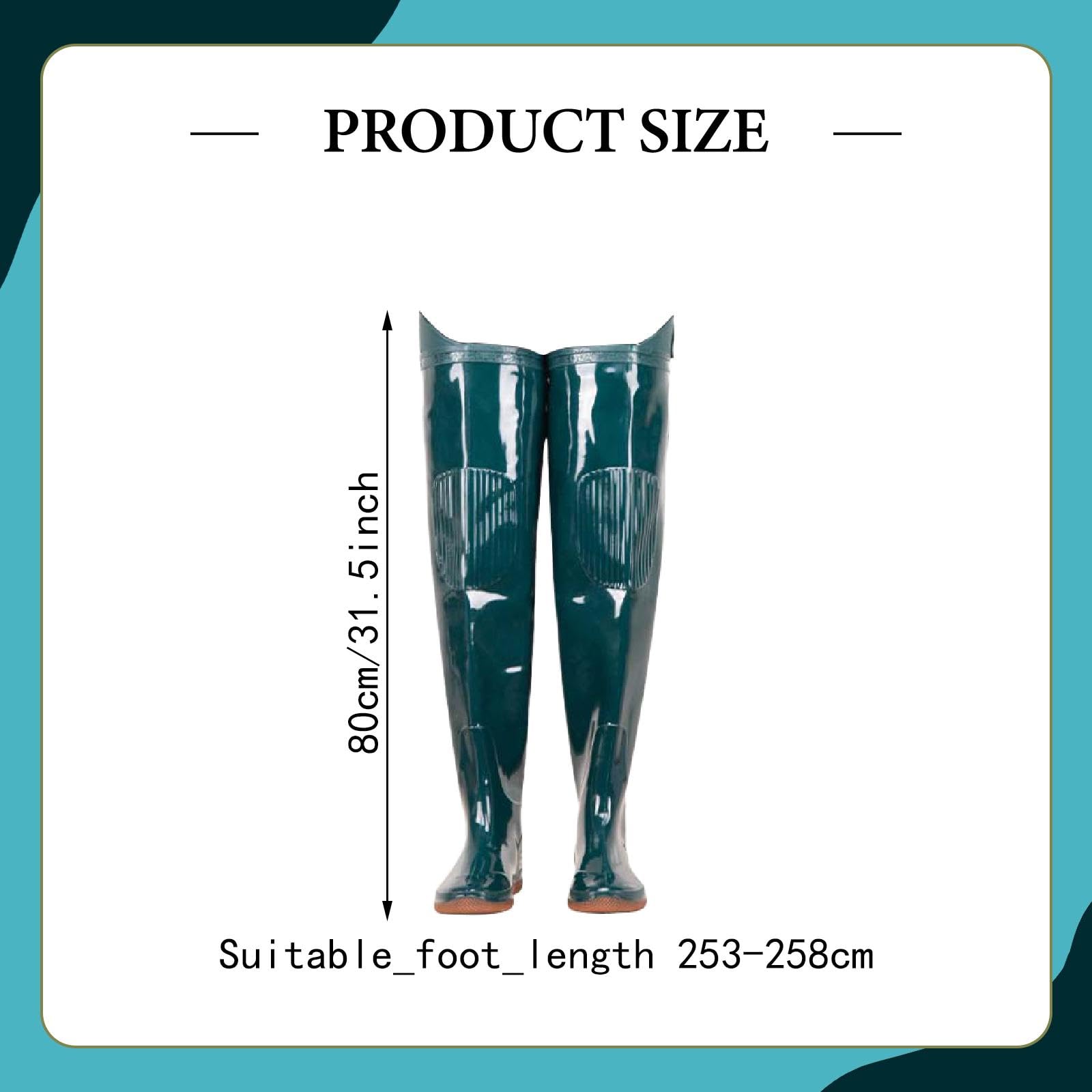 Gralara Stivale Da Pesca Impermeabile Antiscivolo in PVC Stivale Da Pioggia Sopra Ginocchio Comodo E Protettivo Scarpa Da Wading Resistente All’usura Facilità