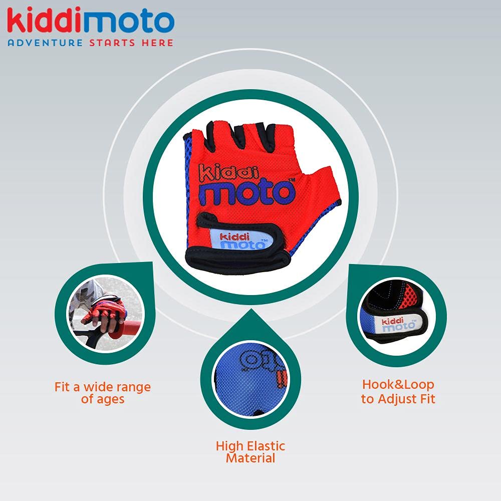 KIDDIMOTO Gants Vélo Enfant 2-8 Ans Cyclisme Trottinette Rouge